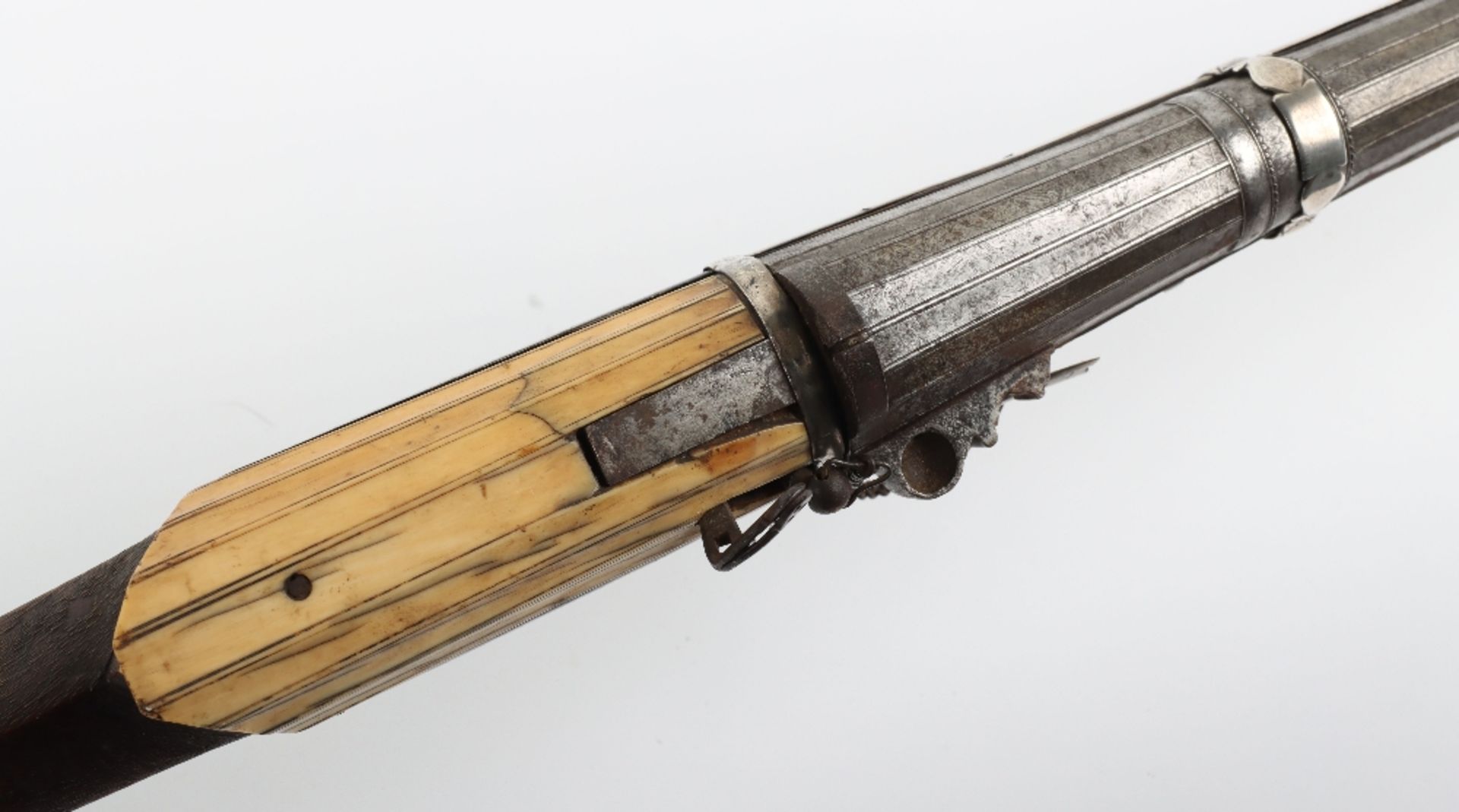 ^ Good Quality 25 Bore Indian Matchlock Gun Torador from Rajasthan, Probably Rajput c.1800 - Bild 10 aus 14