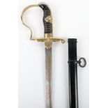 Superb and Rare WW2 German Army Prinz Eugen Pattern Dress Sword with Gold and Damascus Presentation