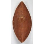 Good Ugandan Wooden Shield of Lenticular Form