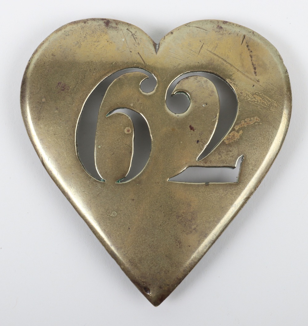 62nd Regiment of Foot Cartouche Badge c1780-1790