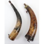 Two Cow Horn Powder Horns