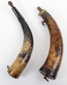 Two Cow Horn Powder Horns