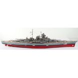 Kit-built Hachette 1/200 scale model WW2 battleship “HMS Bismarck”