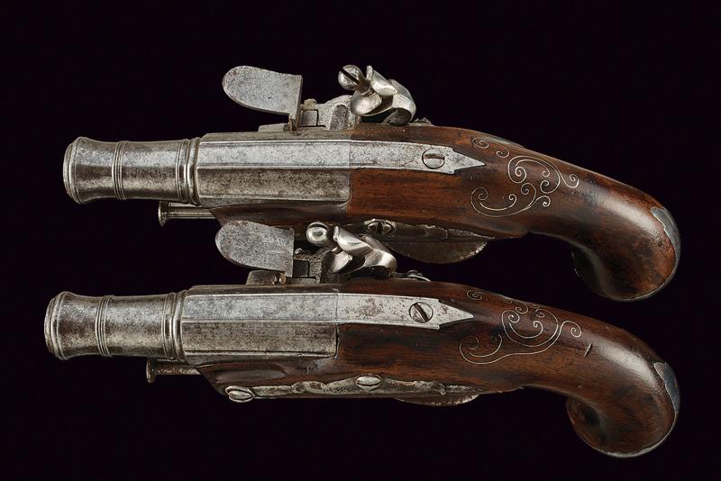 A pair of travel flintlock pistols - Image 2 of 3