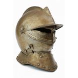 A closed helmet of a boy