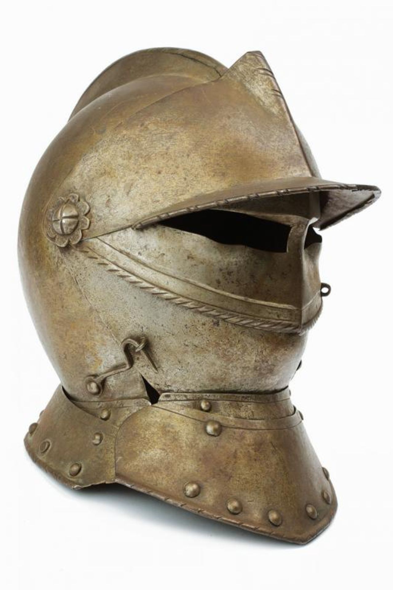 A closed helmet of a boy