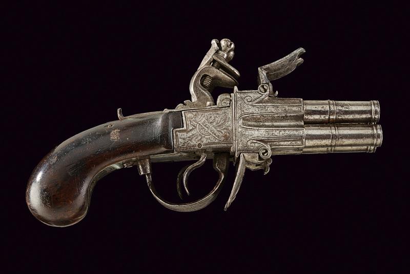 A rare four barrelled flintlock boxlock pistol - Image 7 of 7