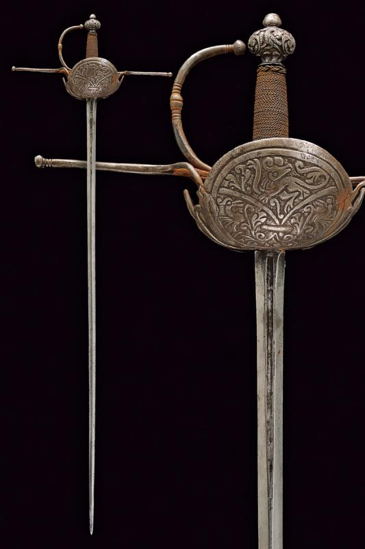 A cup hilted sword
