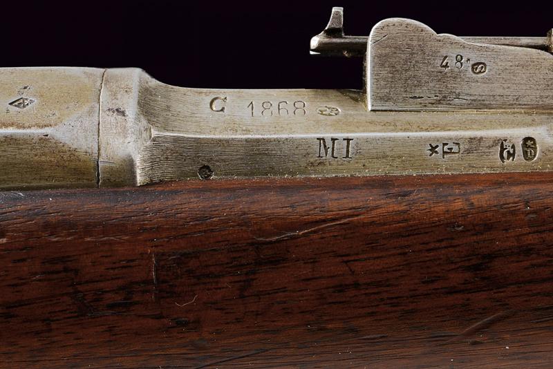 An 1866 model Chassepot breech-loading rifle with bayonet - Image 4 of 13