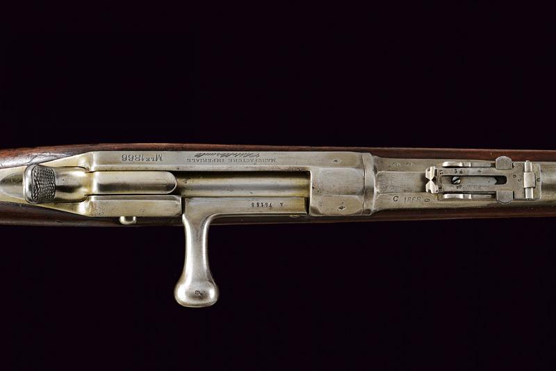 An 1866 model Chassepot breech-loading rifle with bayonet - Image 2 of 13