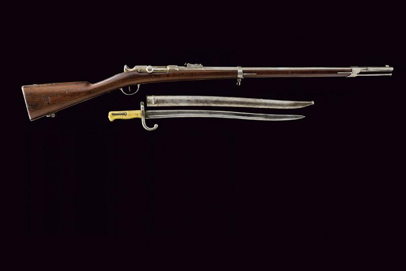 An 1866 model Chassepot breech-loading rifle with bayonet - Image 13 of 13