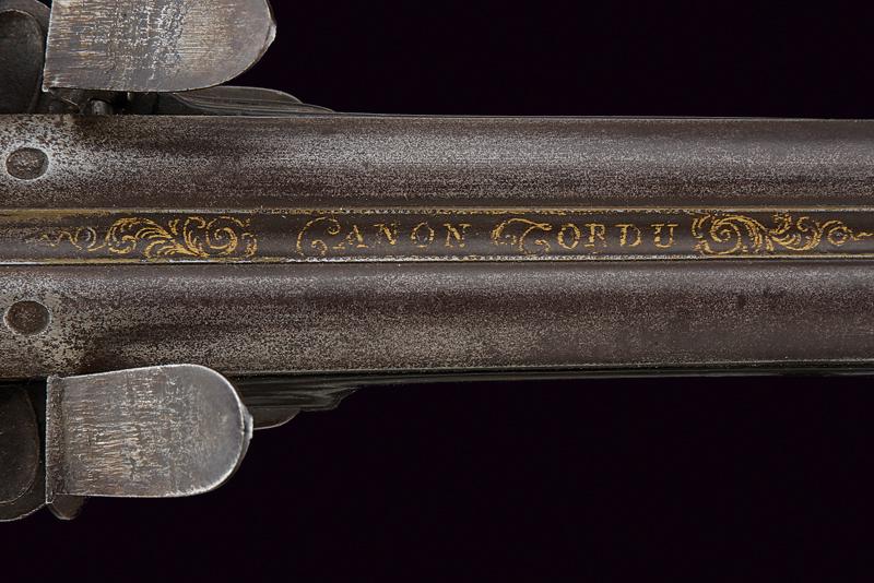 A double barreled flintlock gun by Halmazet Freres - Image 3 of 4