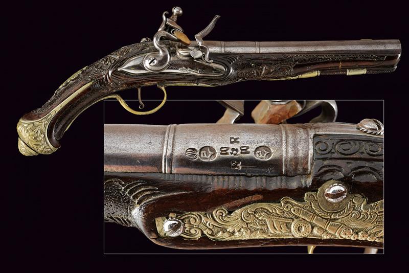 A flintlock pistol