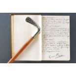 Puccini, Giacomo - stick and book with dedication to his lover