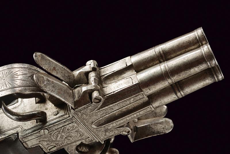 A rare four barrelled flintlock boxlock pistol - Image 5 of 7
