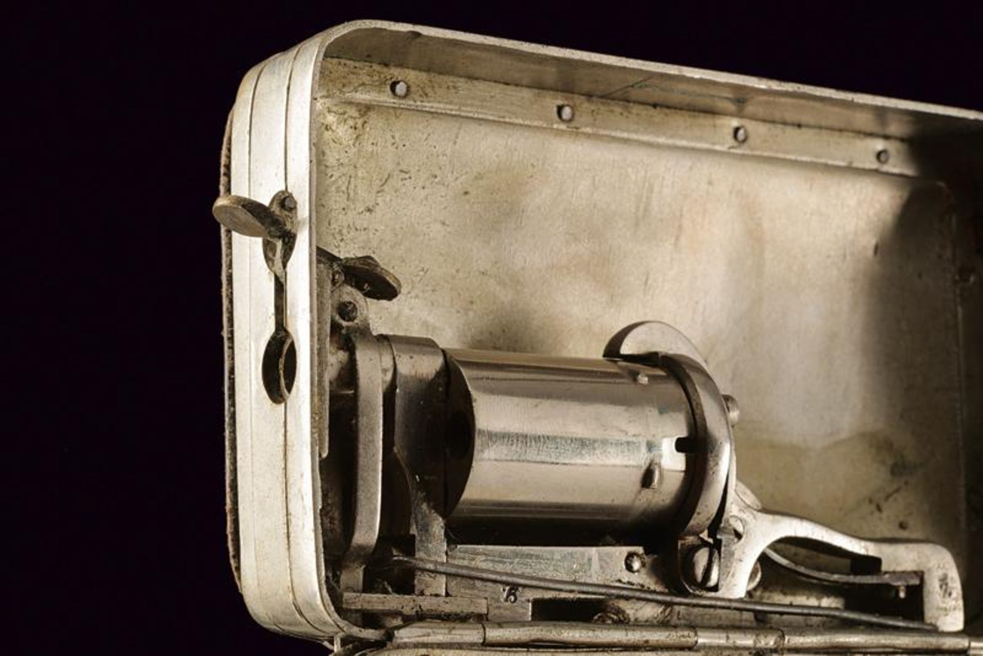 A very scarce Frankenau pin-fire pepperbox revolver in a purse - Bild 5 aus 10