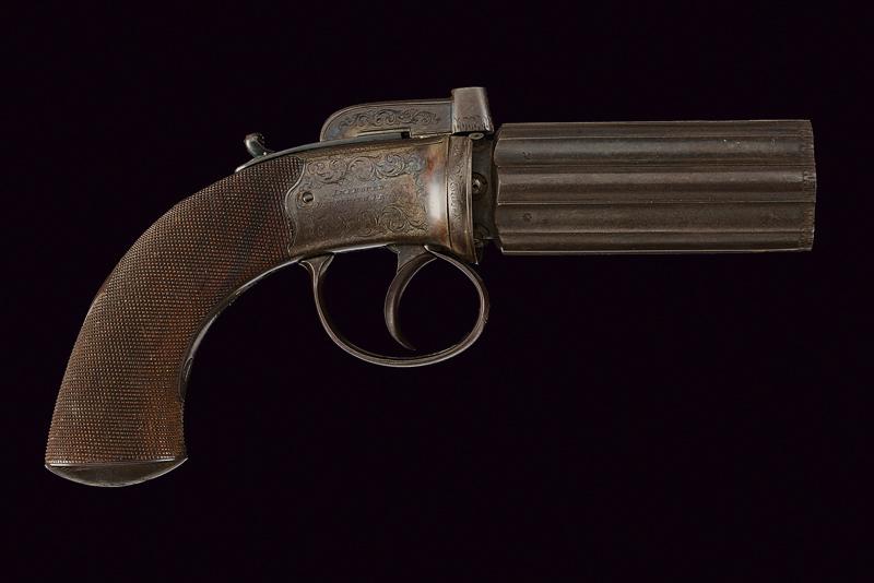 A percussion pepperbox revolver by Richards - Image 6 of 6