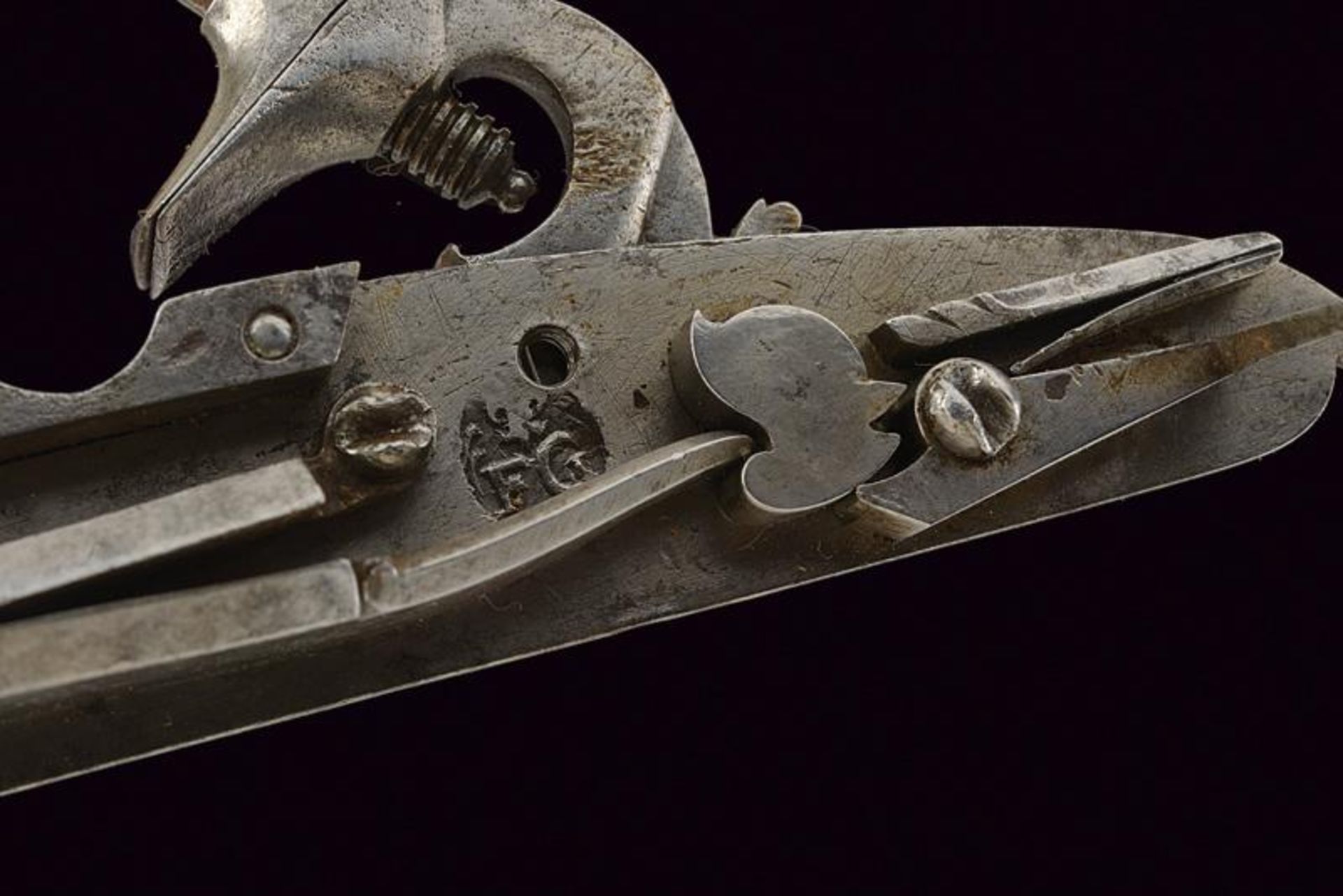 A pair of flintlock pistols by master 'FG' - Image 2 of 8
