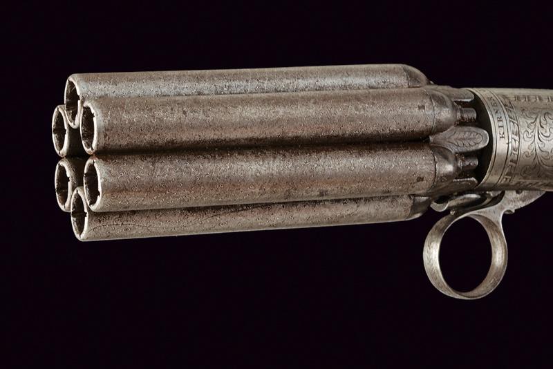 An elegant Mariette percussion pepperbox revolver by Kirner - Image 2 of 5