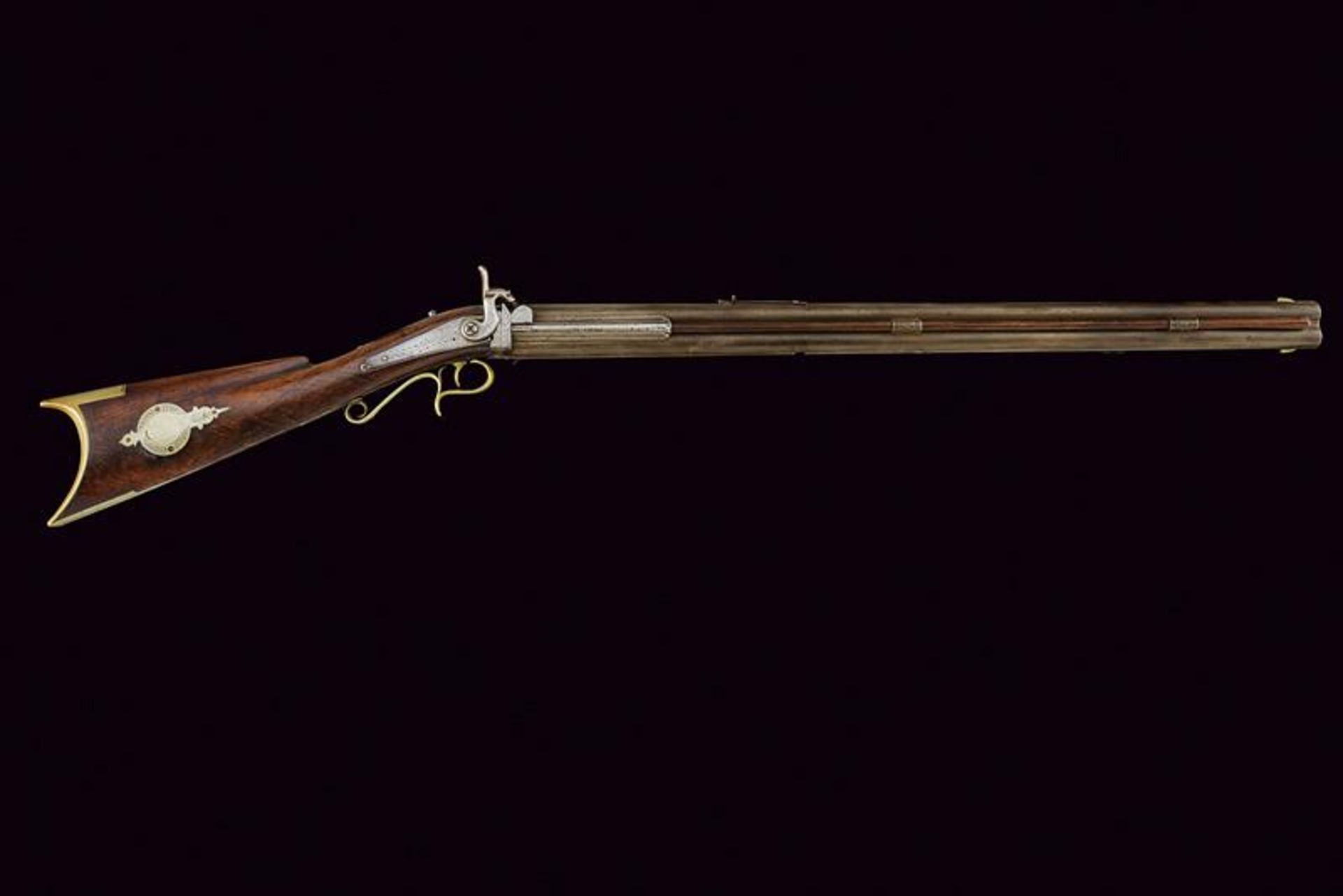 A rare over and under barreled turnover percussion target rifle - Image 8 of 8