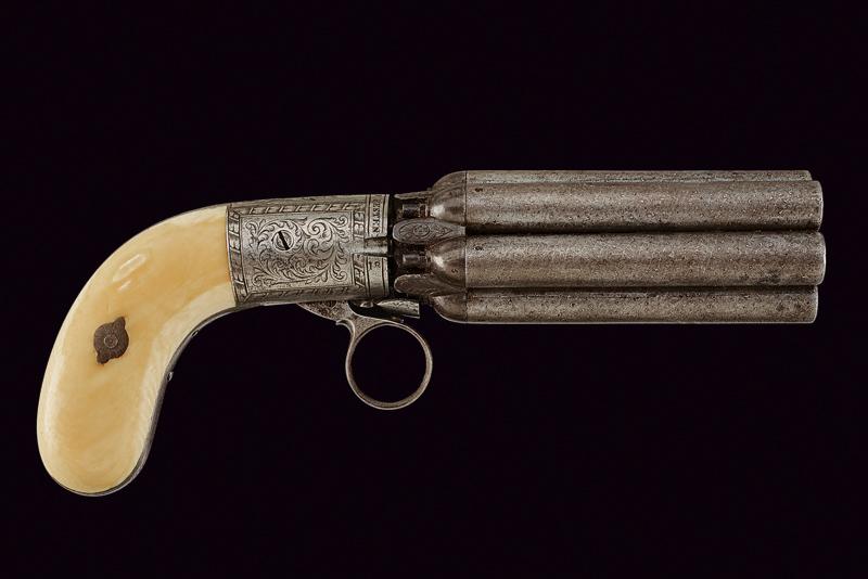 An elegant Mariette percussion pepperbox revolver by Kirner - Image 5 of 5