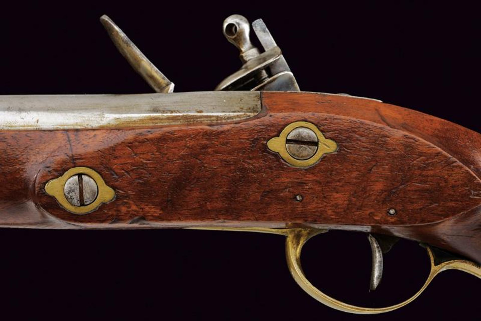 A rare and interesting pair of Royal Guard officer's flintlock pistols - Image 7 of 11