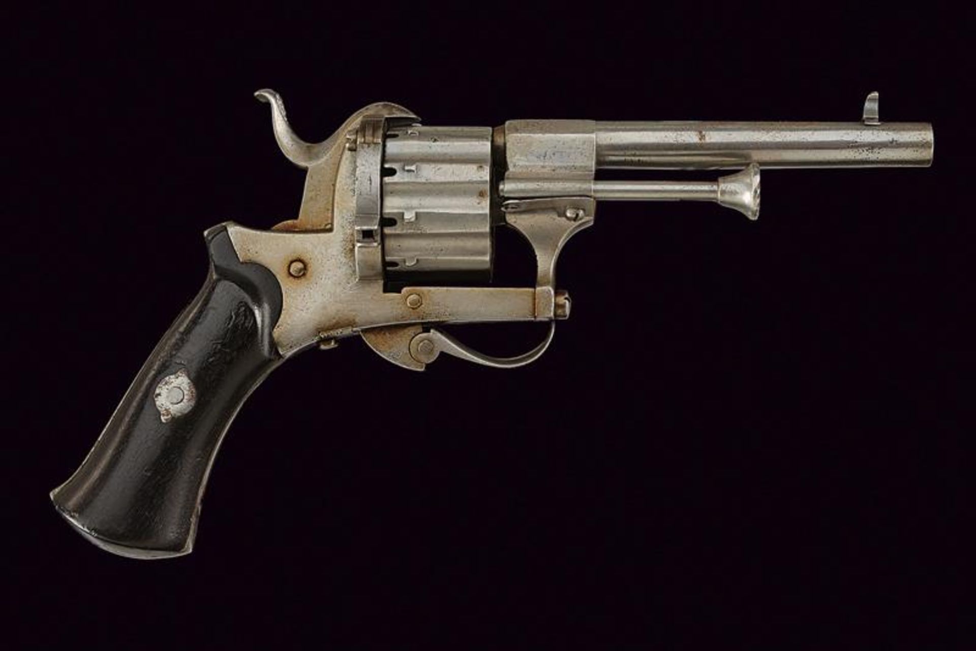 A small ten shot pin fire revolver by Lepage Frères - Image 4 of 4