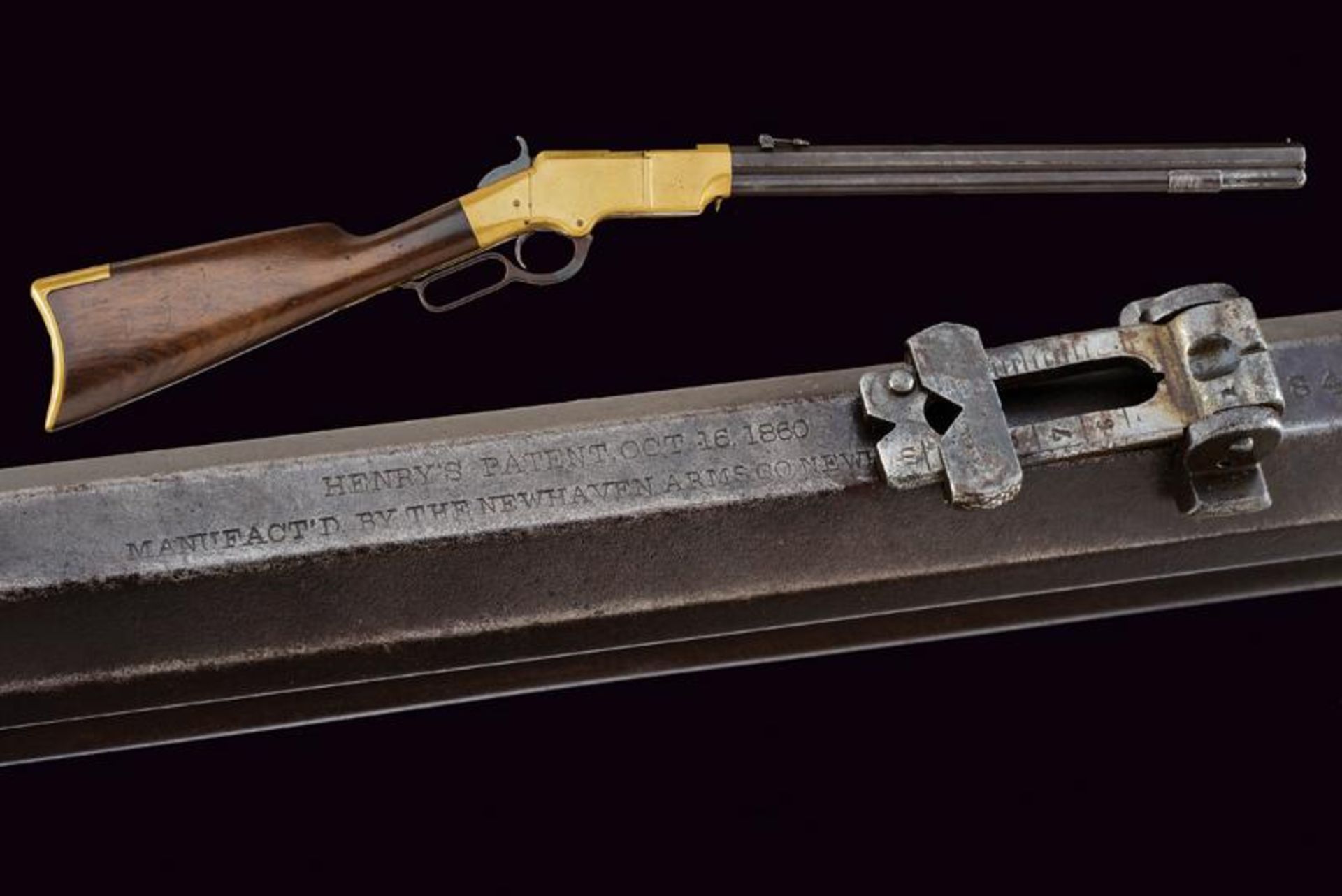 A rare Brass Frame Henry Rifle