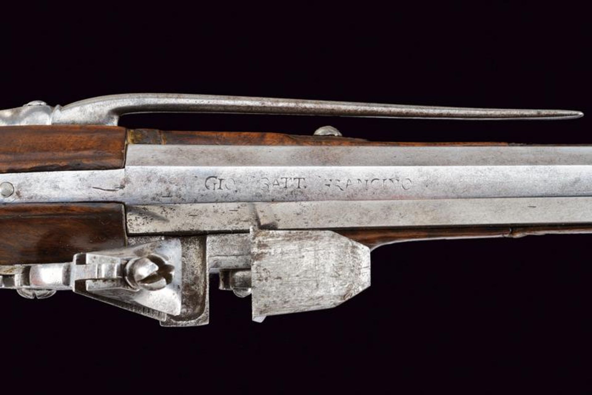 A pair of flintlock pistols by master 'FG' - Image 5 of 8