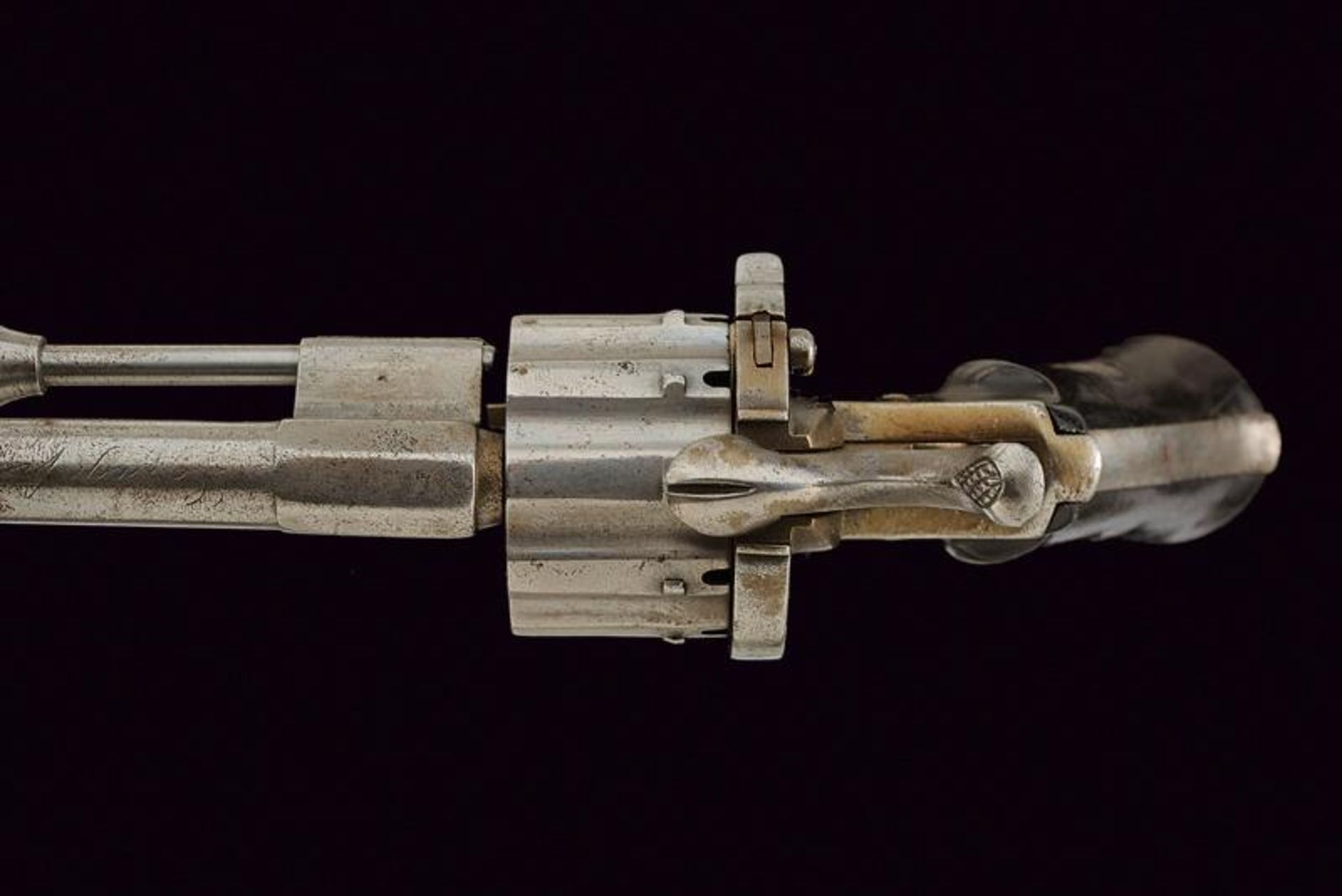 A small ten shot pin fire revolver by Lepage Frères - Image 2 of 4