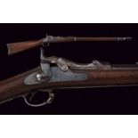 An 1873 model Springfield Trapdoor rifle