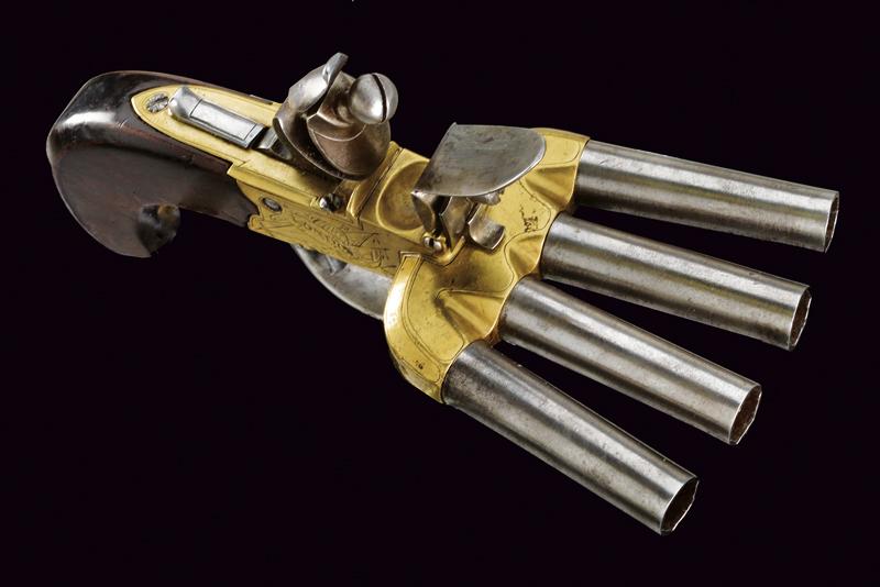 An extremely rare duck's foot flintlock pistol by Dust - Image 8 of 8