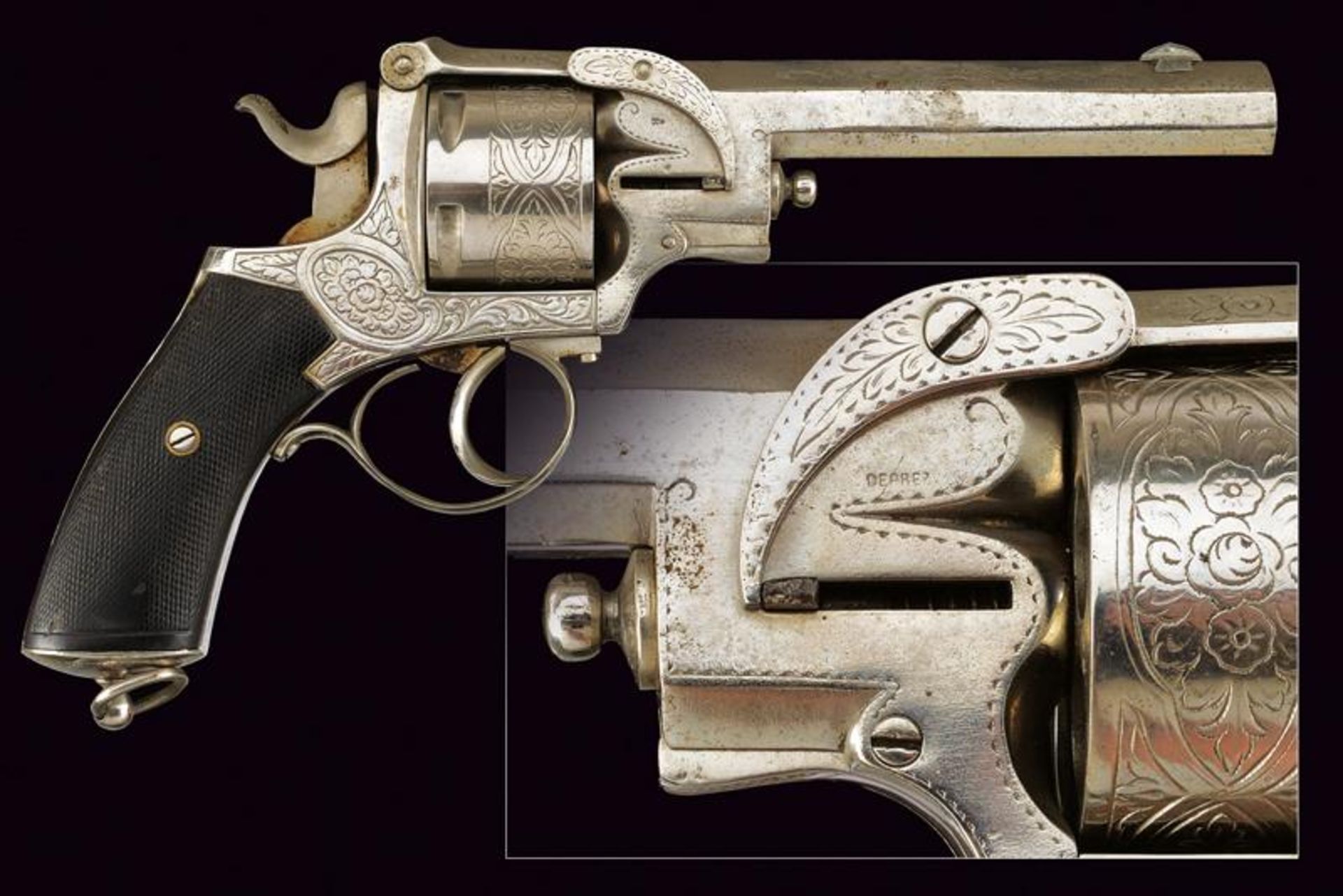 A rare Deprez centerfire revolver