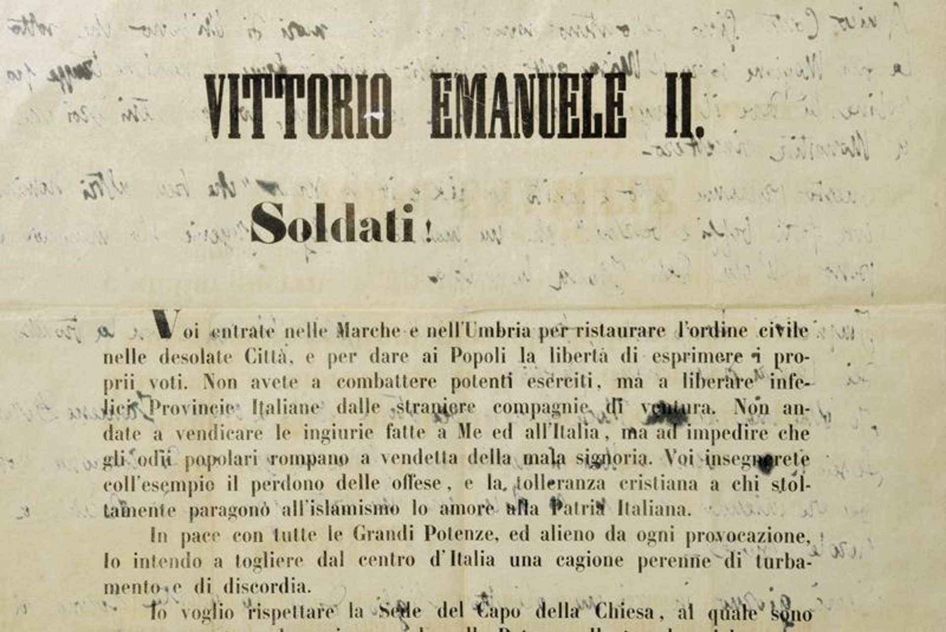 D'Annunzio, Gabriele - an autograph dedication on a proclamation of Vittorio Emanuele II - Bild 2 aus 3