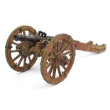 A miniature table cannon with suppor