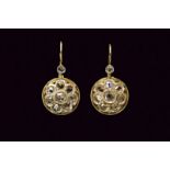 Victorian period dormeuse / sleeper diamond earrings