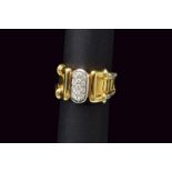 Gold and diamonds band ring