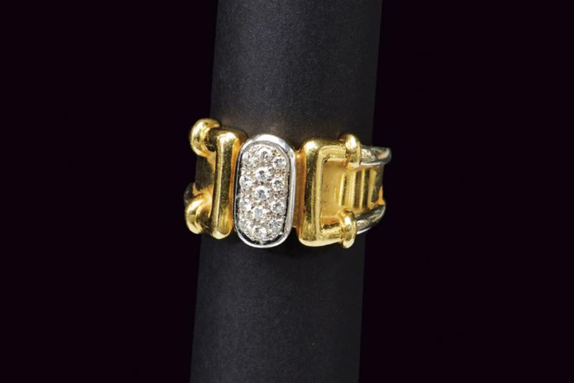 Gold and diamonds band ring