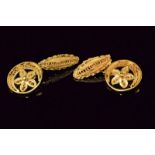 18 kt yellow gold filigree cufflinks