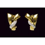 Diamond pavé-set gold stud earrings