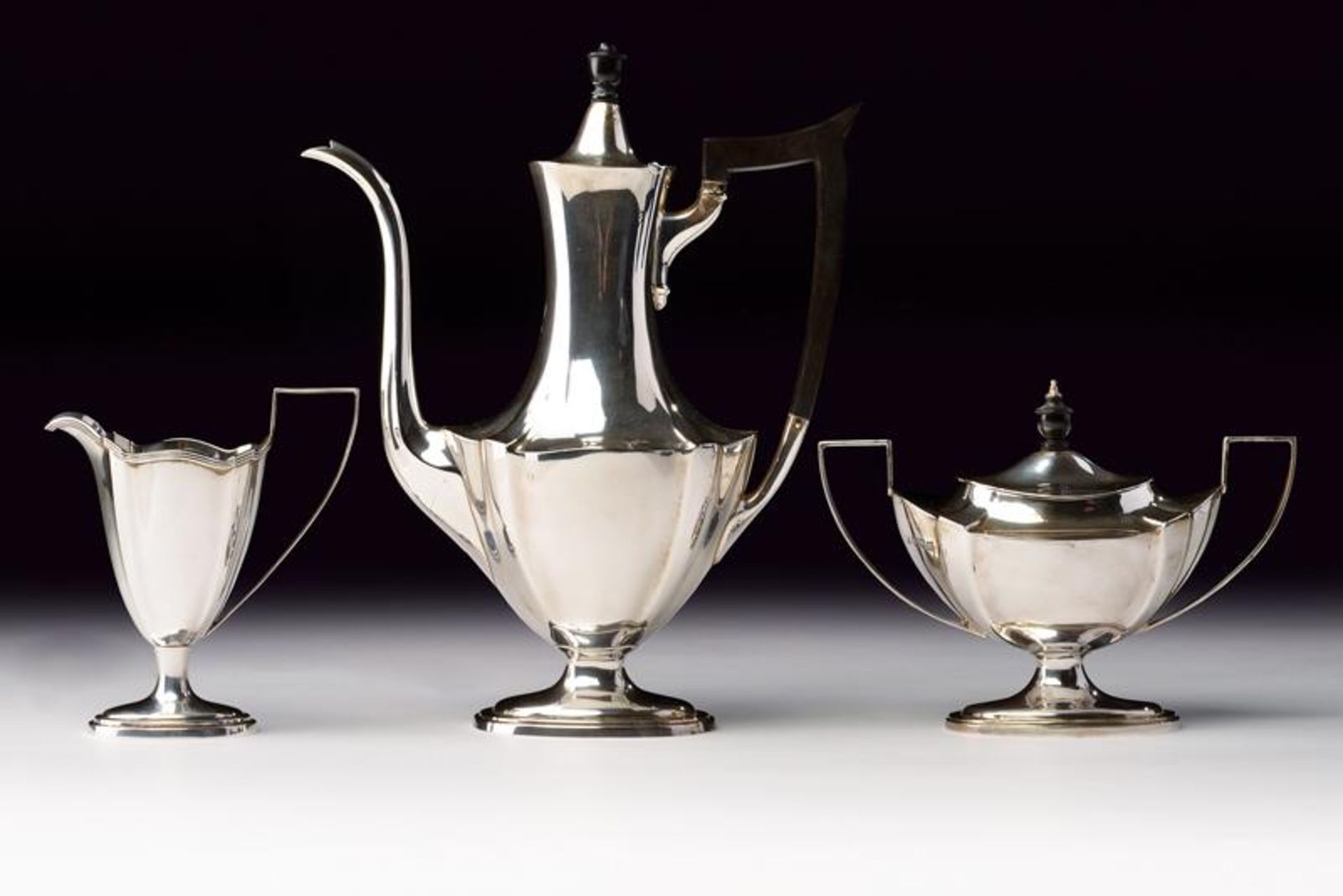 A silver coffee service