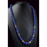 Lapis Lazuli and Gold Beaded necklace