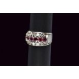 White gold rubies and diamonds ring