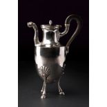 A silver coffee pot