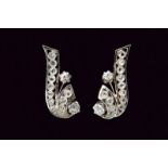 Antique Art Deco Platinum Diamond Earrings C 1930