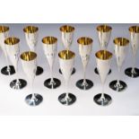 12 silver flutes