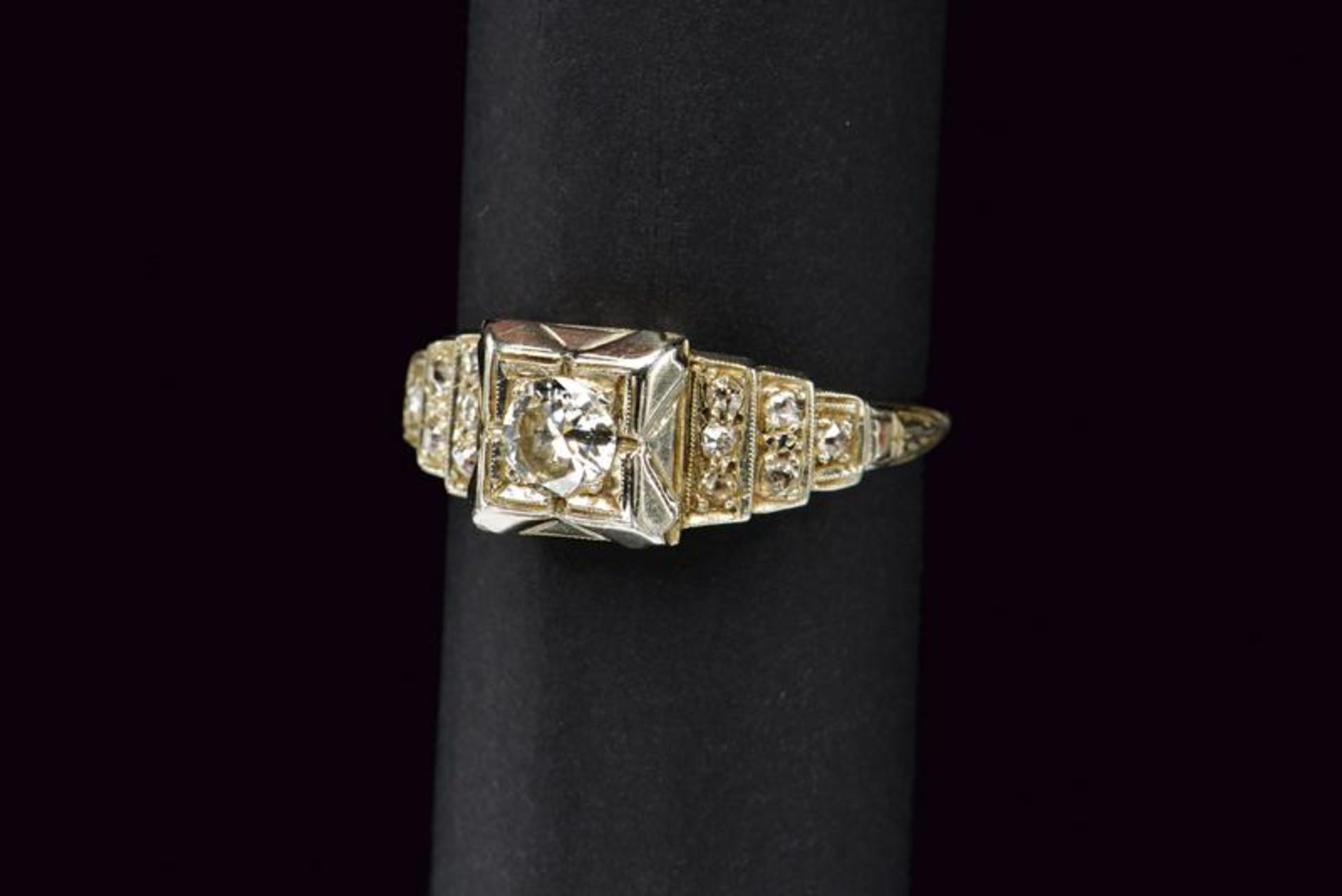 White gold diamond ring