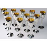 12 sterling silver flutes