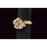 BOUCHERON daisy ring set with diamonds