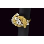 Gold and diamonds-set twisted ring